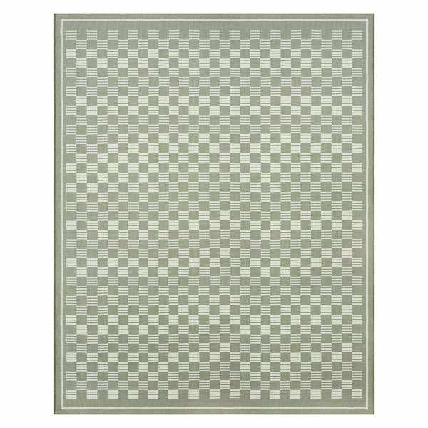 at home (E536) Honeybloom Green Checkerboard Area Rug 8x10