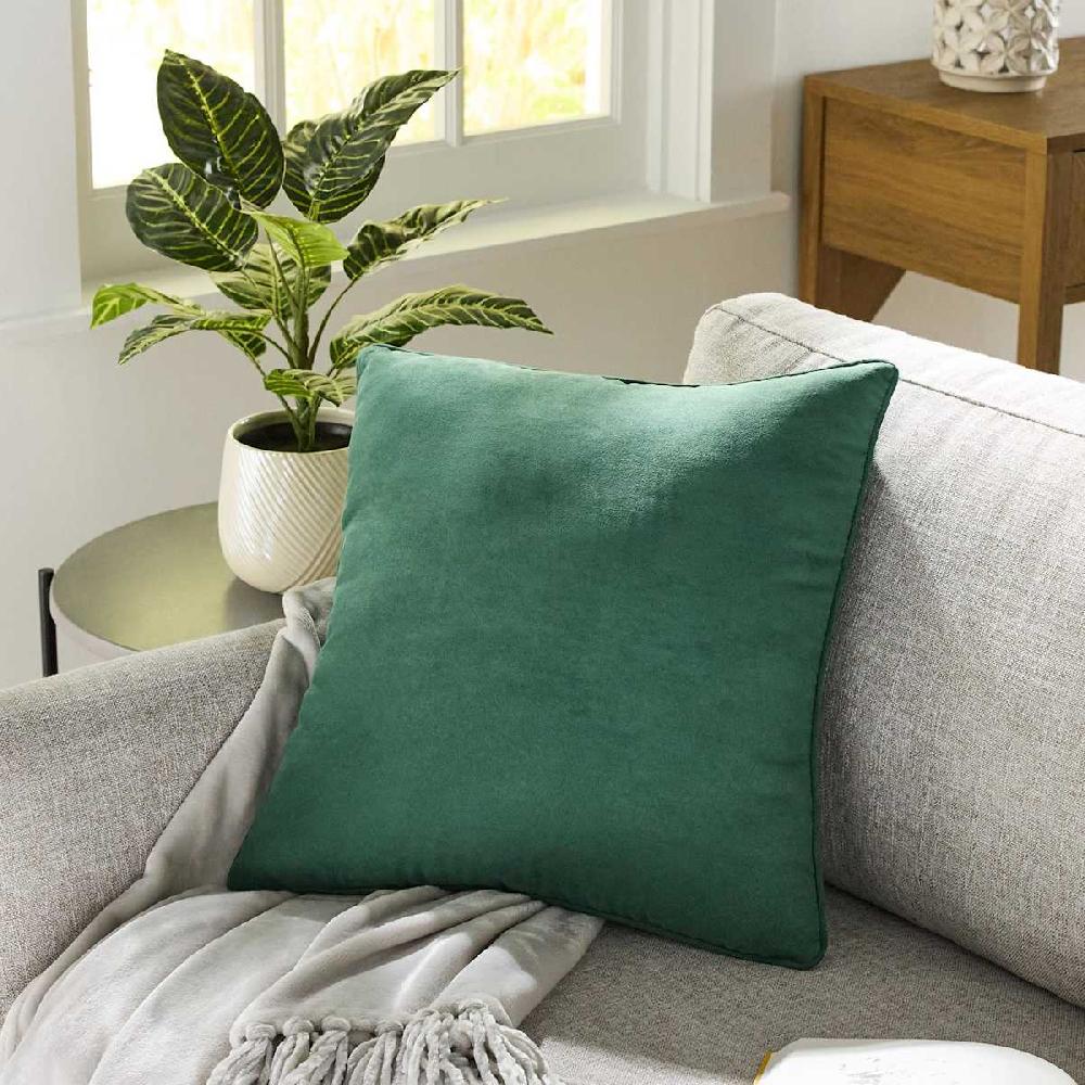 At Home Emerald Green Torrey Faux Suede Throw Pillow 18"