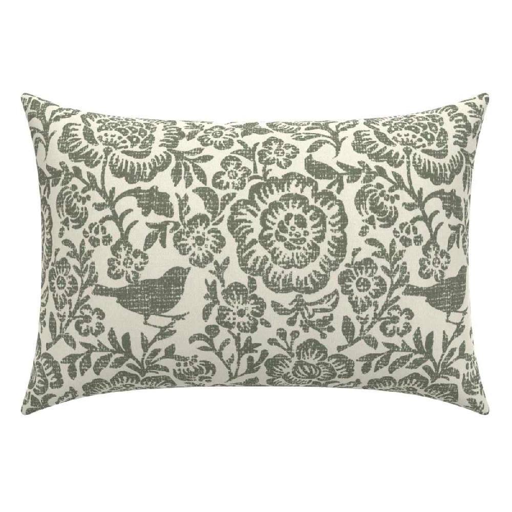 At Home Endive Floral Lumbar Outdoor Throw Pillow 14x20
