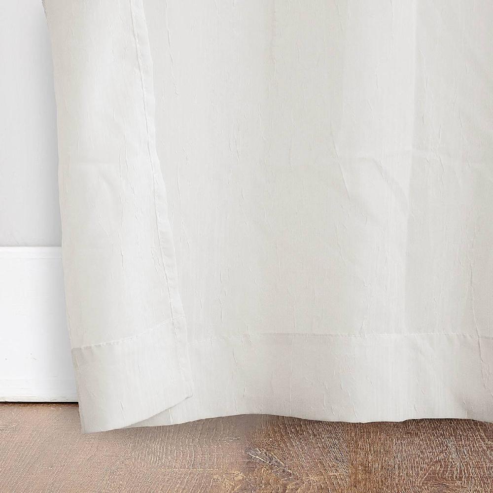 At Home Erica Eggshell Crushed Grommet Sheer Voile Curtain Panel 84"