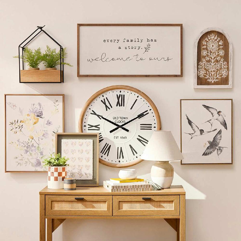 At Home Every Family Has A Story Framed Canvas Wall Sign 32x16