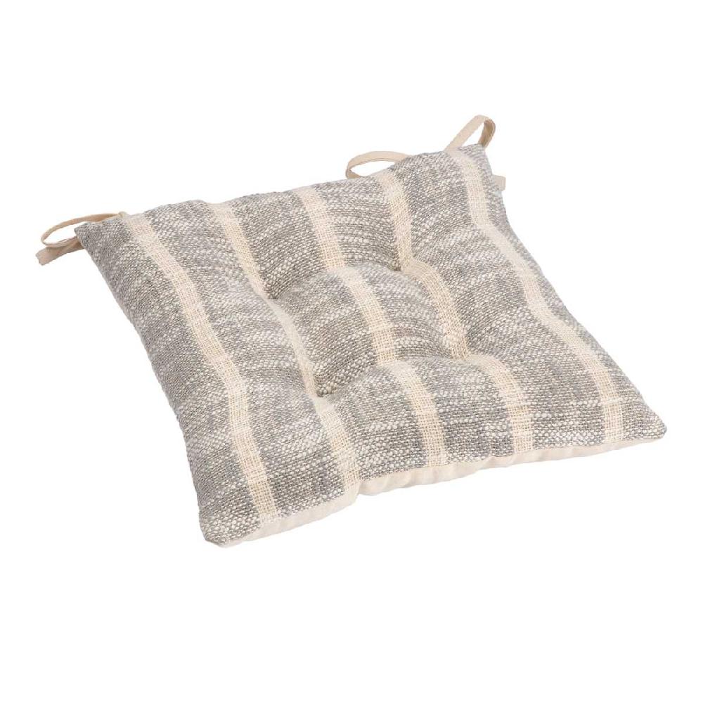 At Home Farmhouse Griffin Grey Stripe Dining Chair Cushion