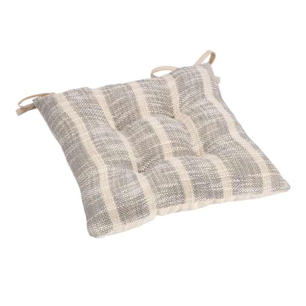 at home Farmhouse Griffin Grey Stripe Dining Chair Cushion