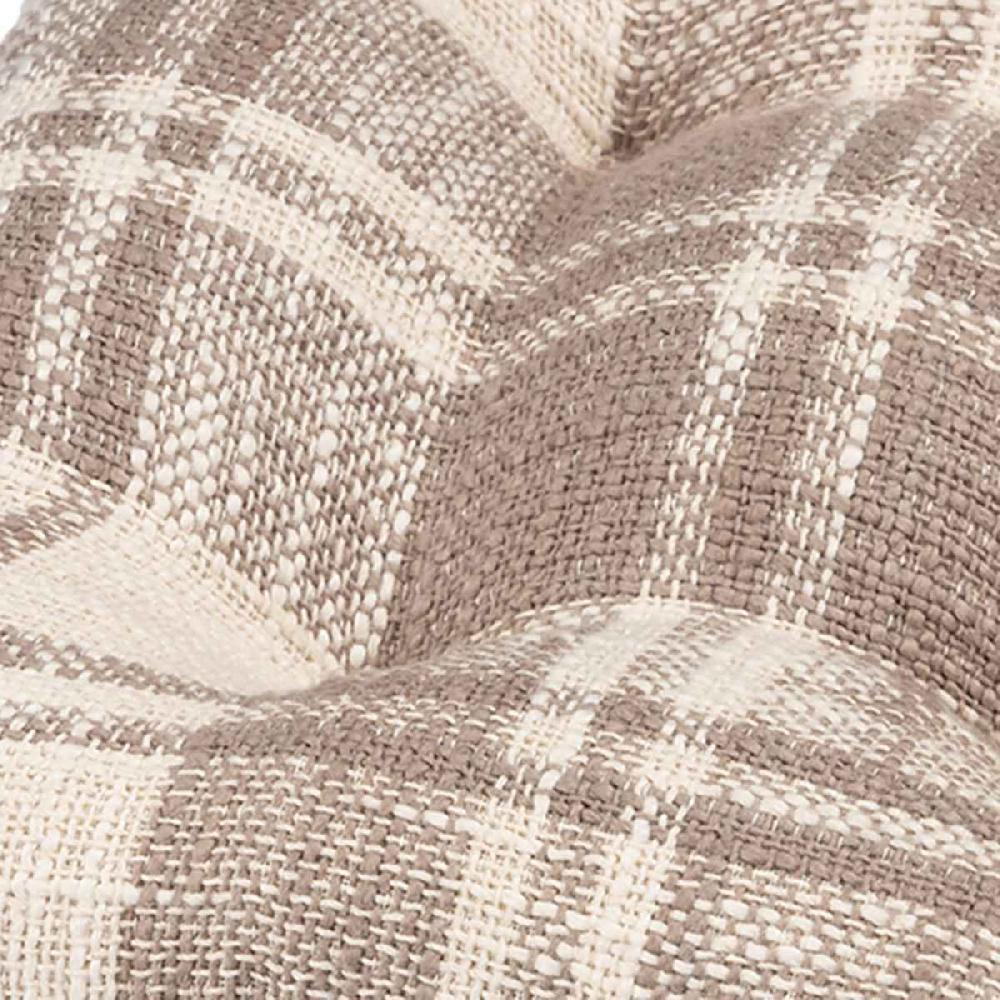 At Home Farmhouse Natural Plaid Dining Chair Cushion