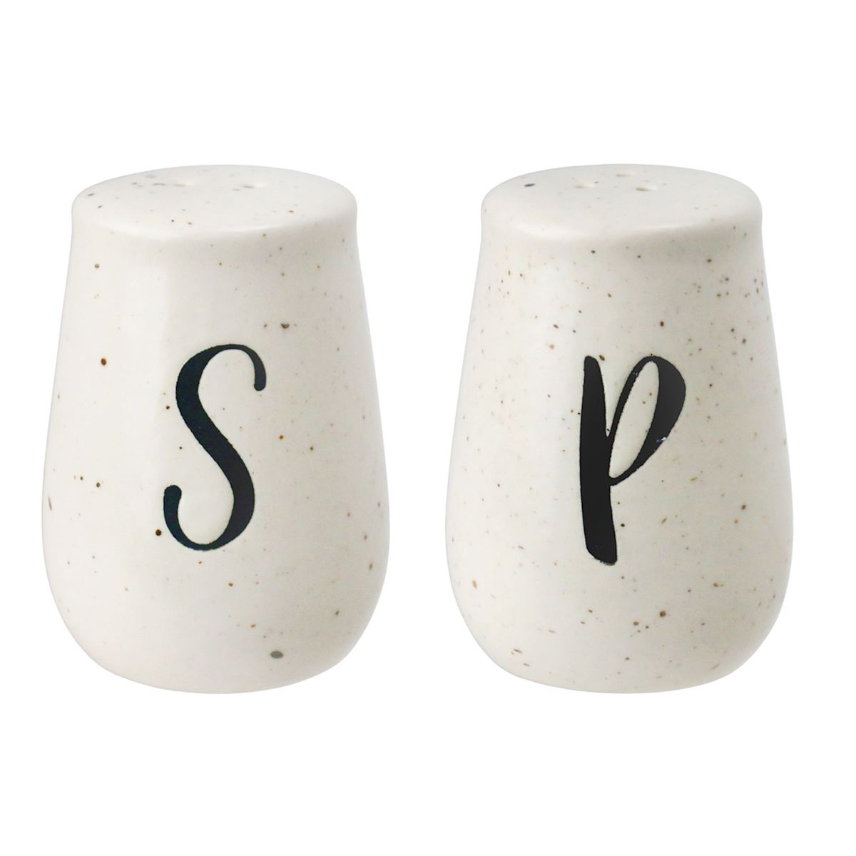 At Home Farmhouse Speckled Stoneware Salt & Pepper Shaker Set
