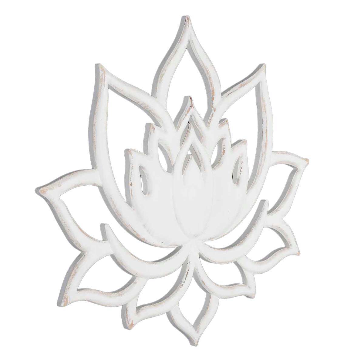At Home Found And Fable White Lotus Flower Wood Wall Decor