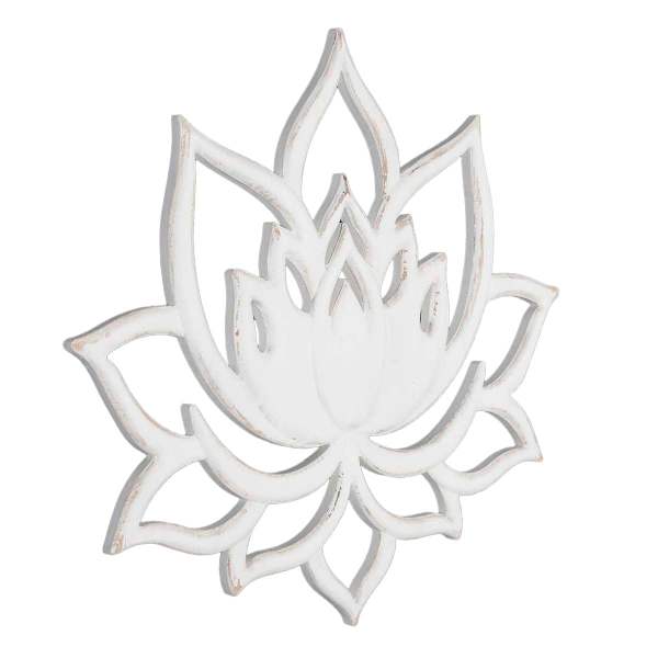 at home Found And Fable White Lotus Flower Wood Wall Decor