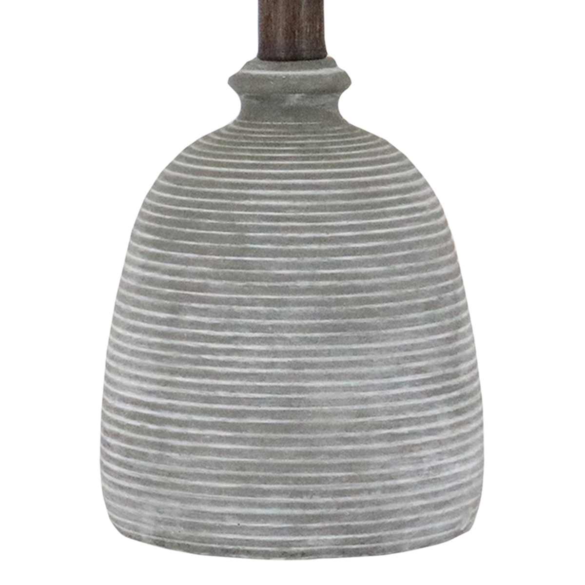 At Home Found & Fable Dark Grey Distressed Small Table Lamp With Shade 16"