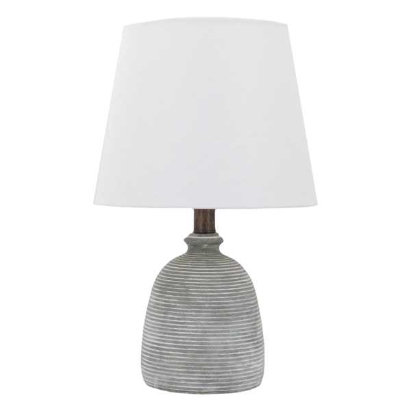 at home Found & Fable Dark Grey Distressed Small Table Lamp with Shade 16"