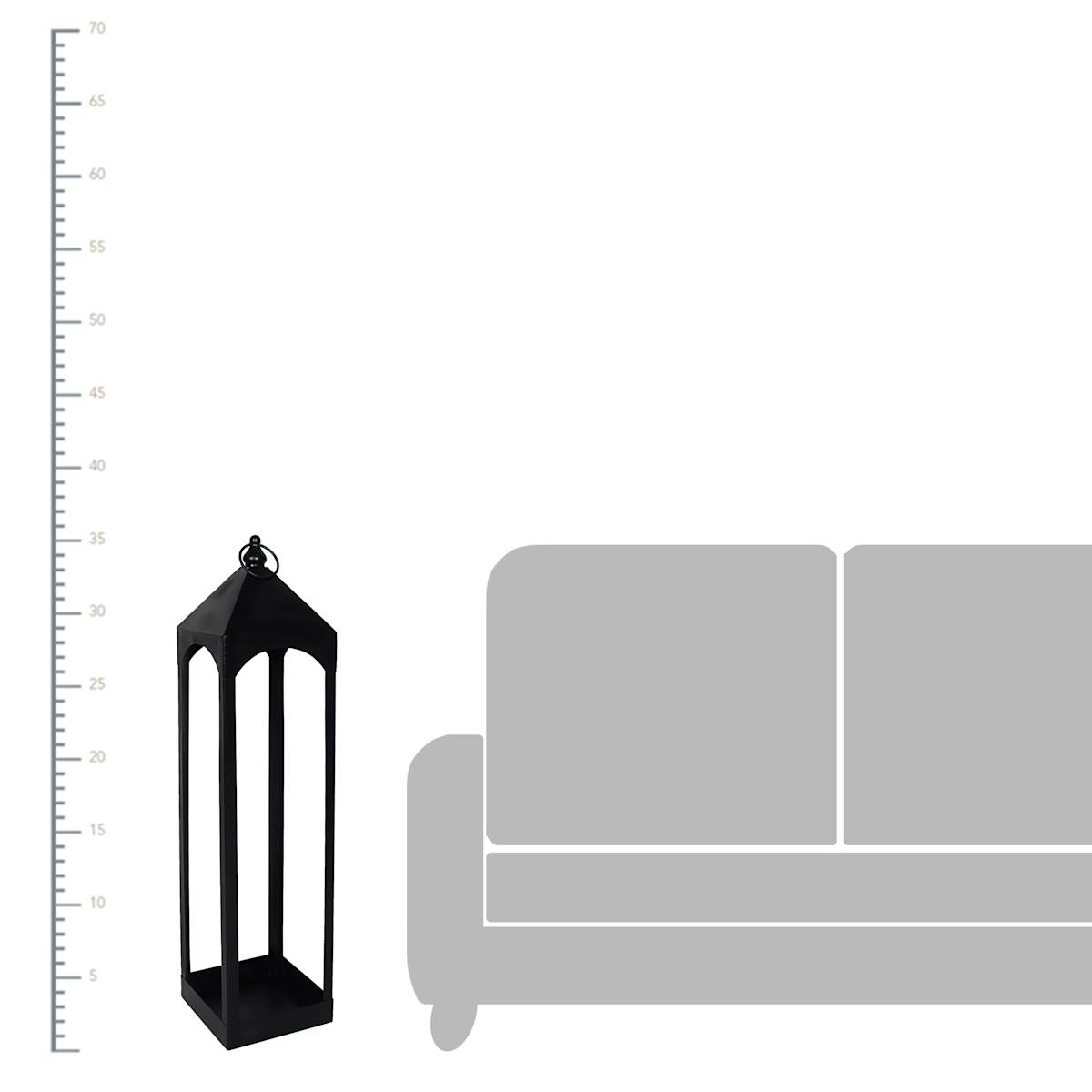 At Home Found & Fable Oversized Black Metal Floor Lantern Large