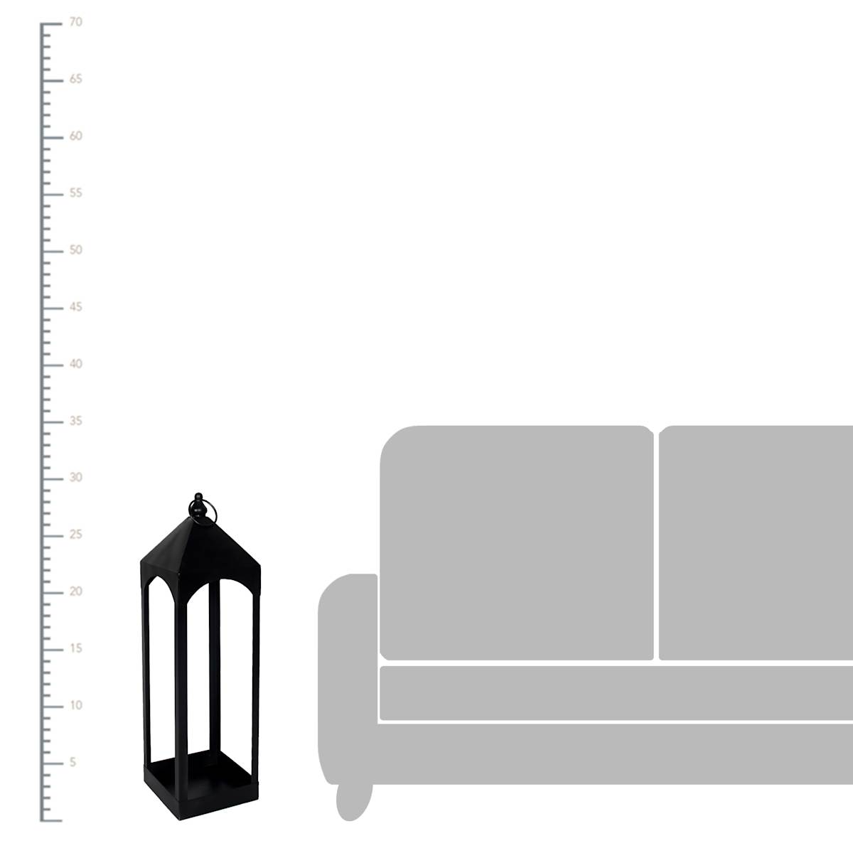 At Home Found & Fable Oversized Black Metal Floor Lantern Medium