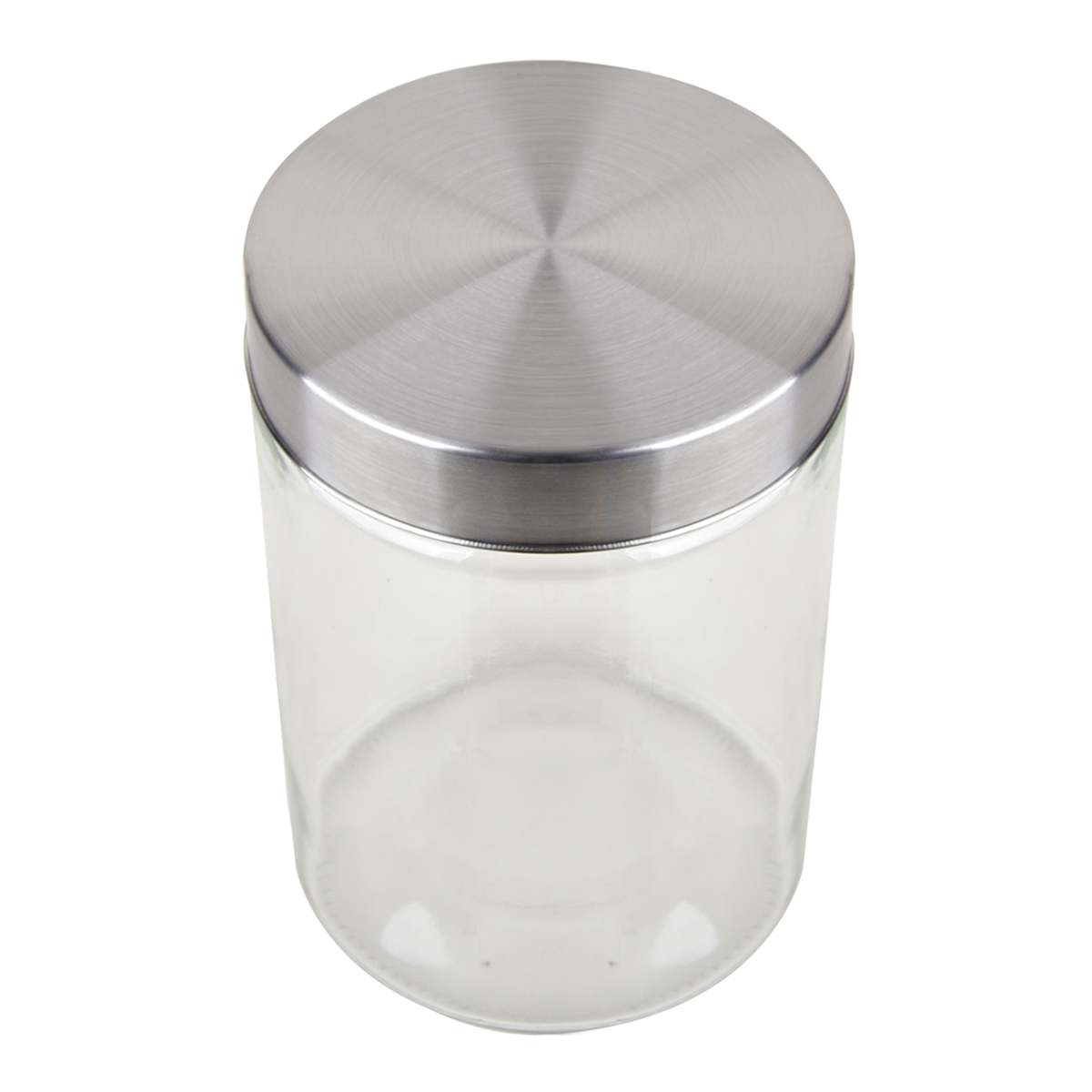 At Home Glass Canister With Screw On Metal Lid 37oz