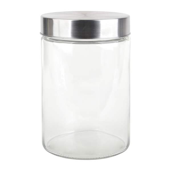 at home Glass Canister with Screw On Metal Lid 37oz