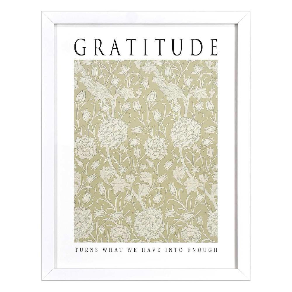 At Home Glass Framed Gratitude Print Wall Art 13x17