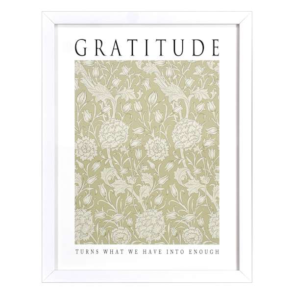at home Glass Framed Gratitude Print Wall Art 13x17