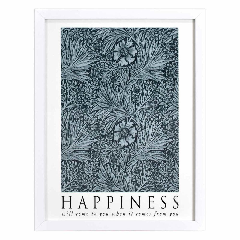 At Home Glass Framed Happiness Print Wall Art 13x17