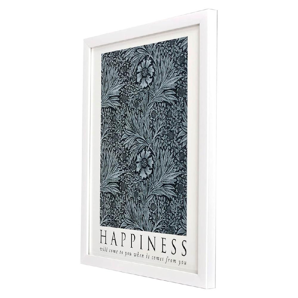 At Home Glass Framed Happiness Print Wall Art 13x17
