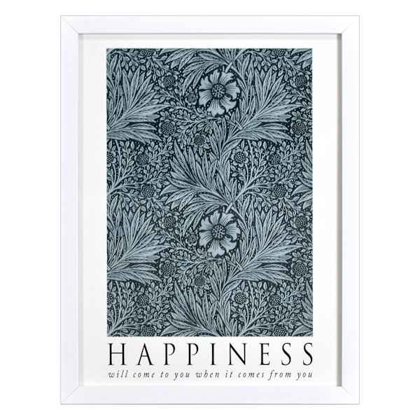 at home Glass Framed Happiness Print Wall Art 13x17