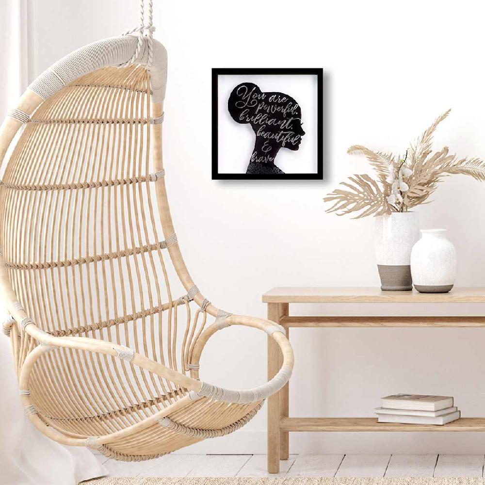 At Home Glass Framed Inspirational Silhouette Wall Decor 13"