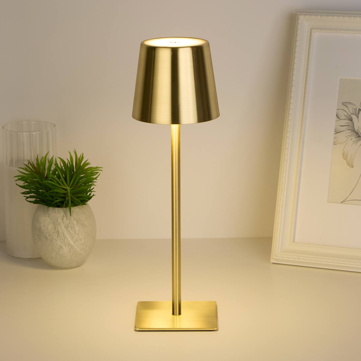 At Home Gold Indoor & Outdoor USB Portable Rechargeable Lamp