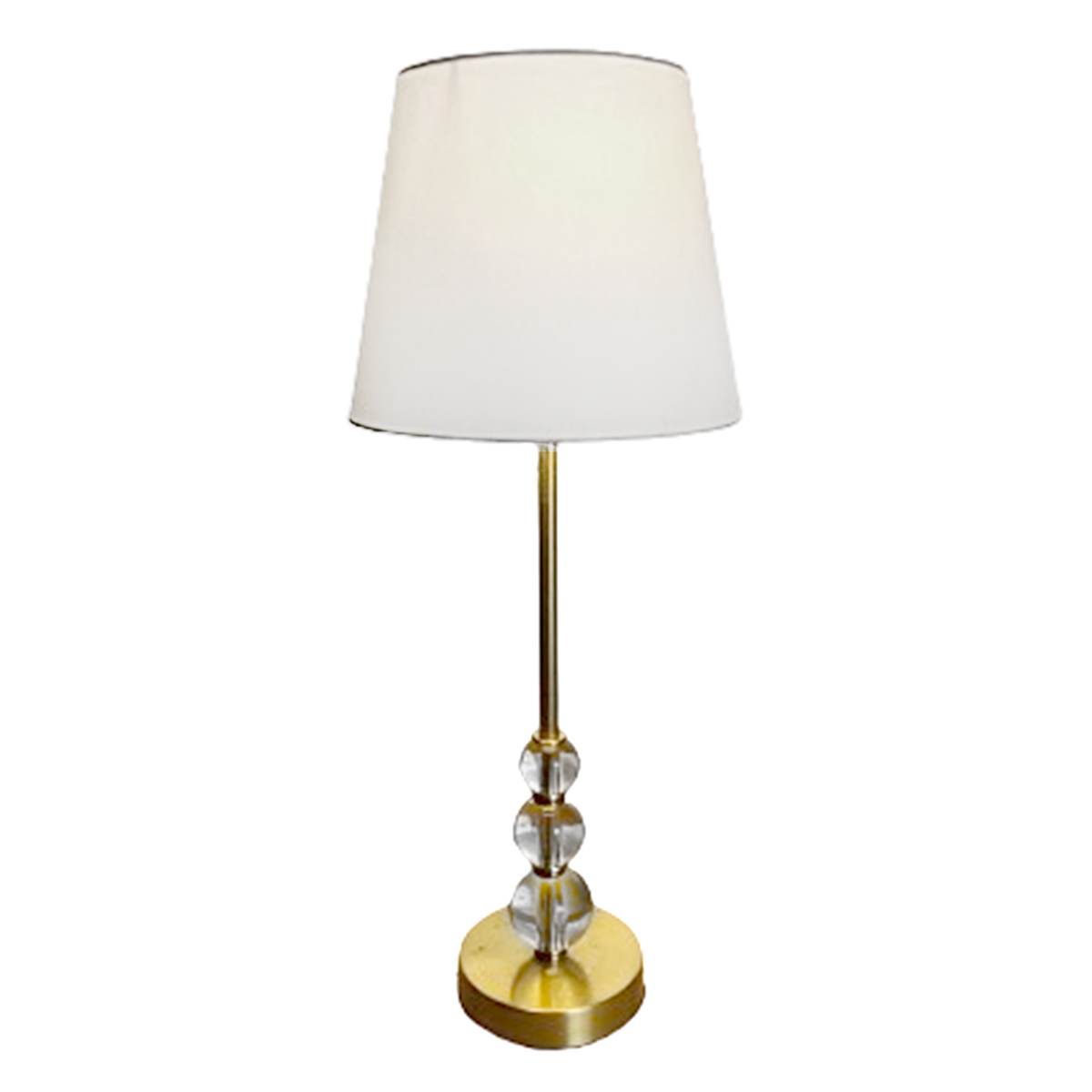 At Home Gold Stacked Crystal Buffet Large Table Lamp With Shade 28"