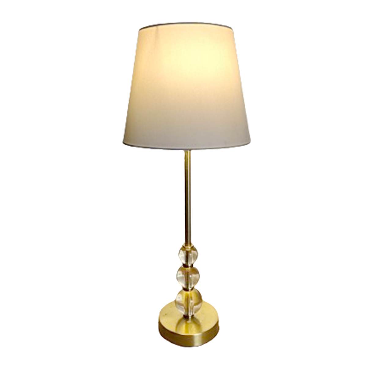 At Home Gold Stacked Crystal Buffet Large Table Lamp With Shade 28"