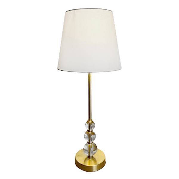 at home Gold Stacked Crystal Buffet Large Table Lamp with Shade 28"