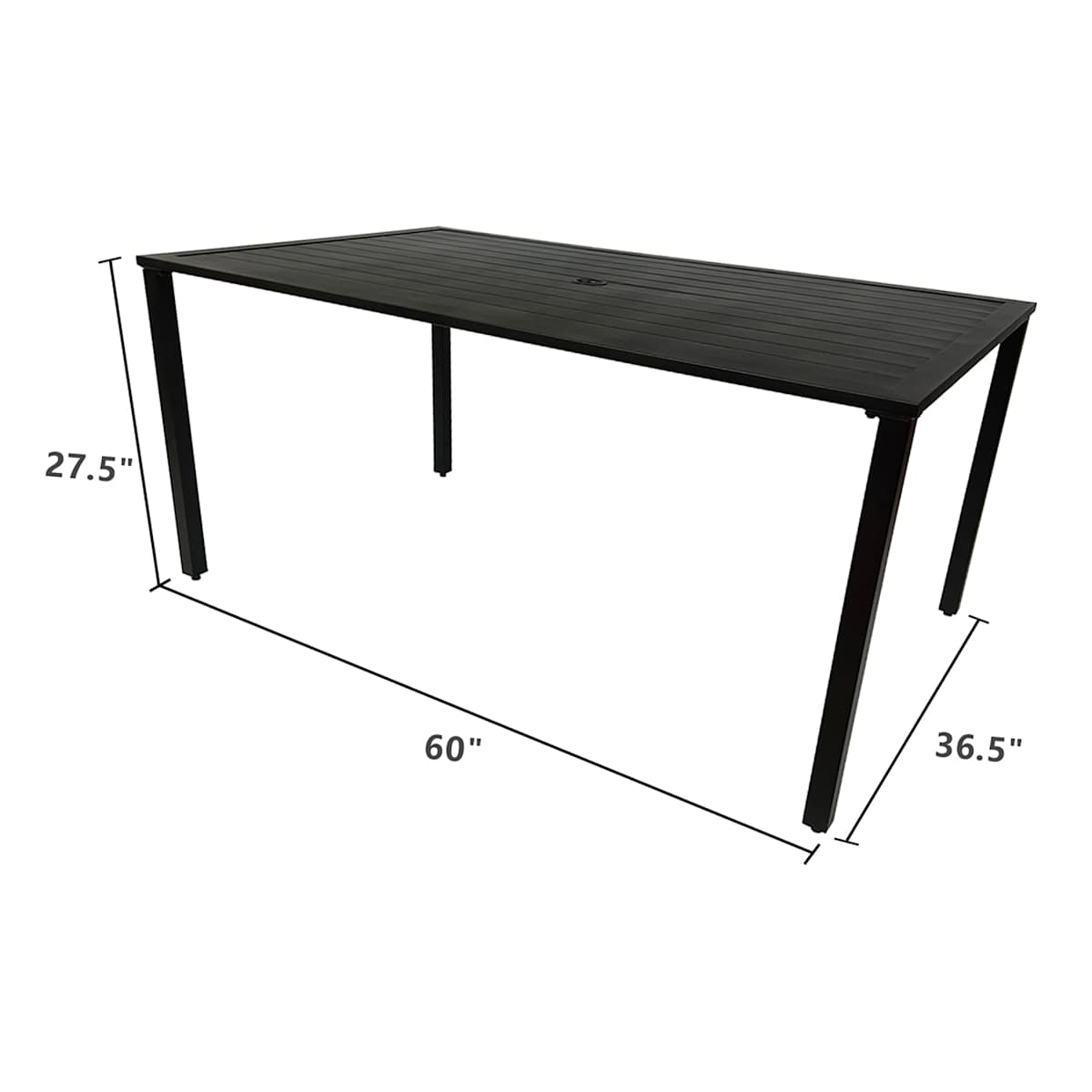 At Home Grammercy Rectangle Patio Dining Table Black