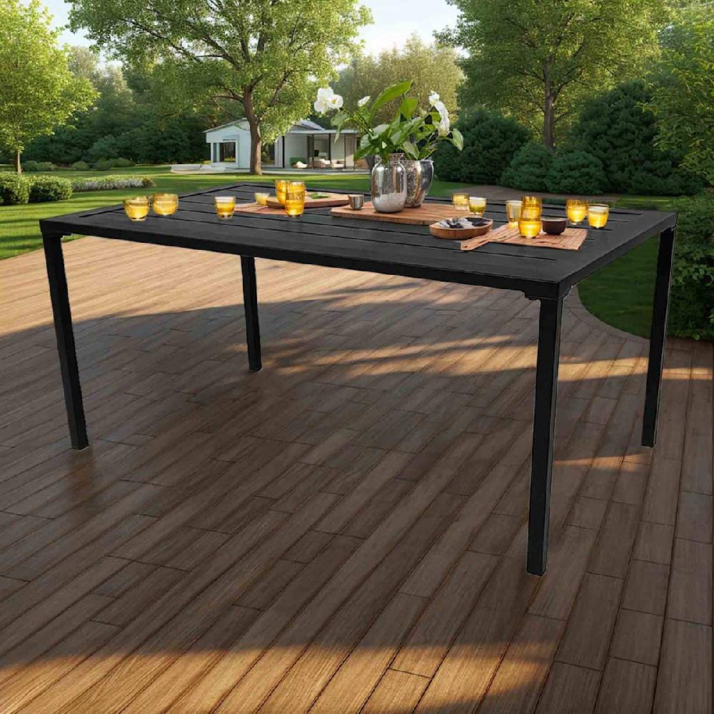 At Home Grammercy Rectangle Patio Dining Table Black