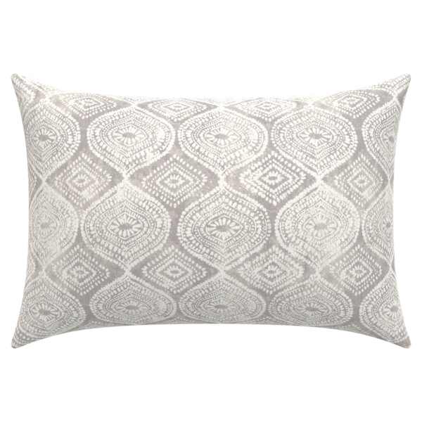 at home Gray Patna Geo Lumbar Outdoor Throw Pillow 14x20