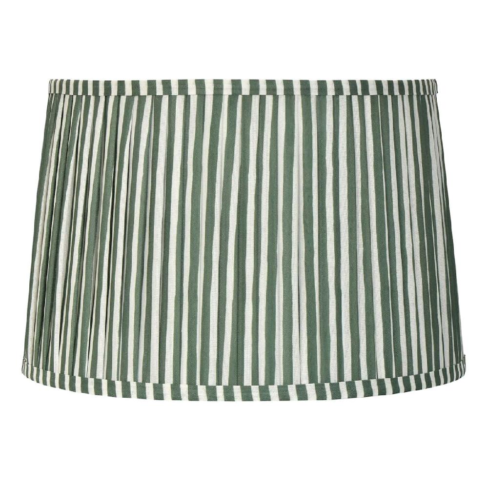 At Home Green Striped Pleated Medium Lamp Shade 13x15x10
