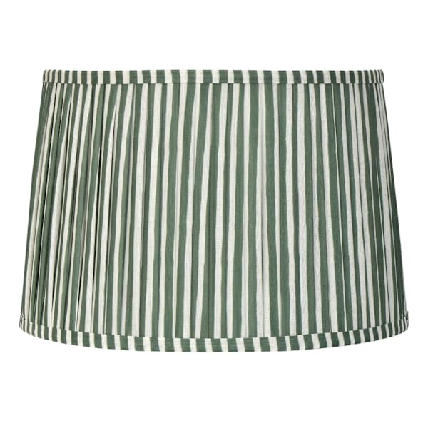 at home Green Striped Pleated Medium Lamp Shade 13x15x10