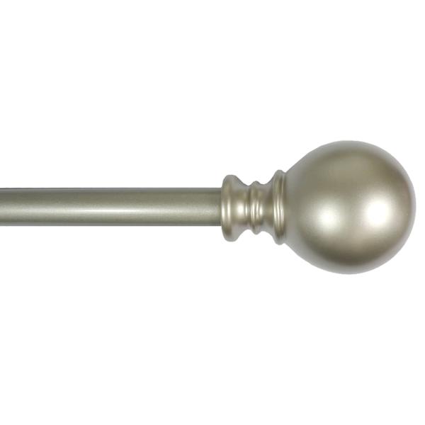 at home Gunner 5/8" Nickel Finish Ball Adjustable Curtain Rod 48-84"