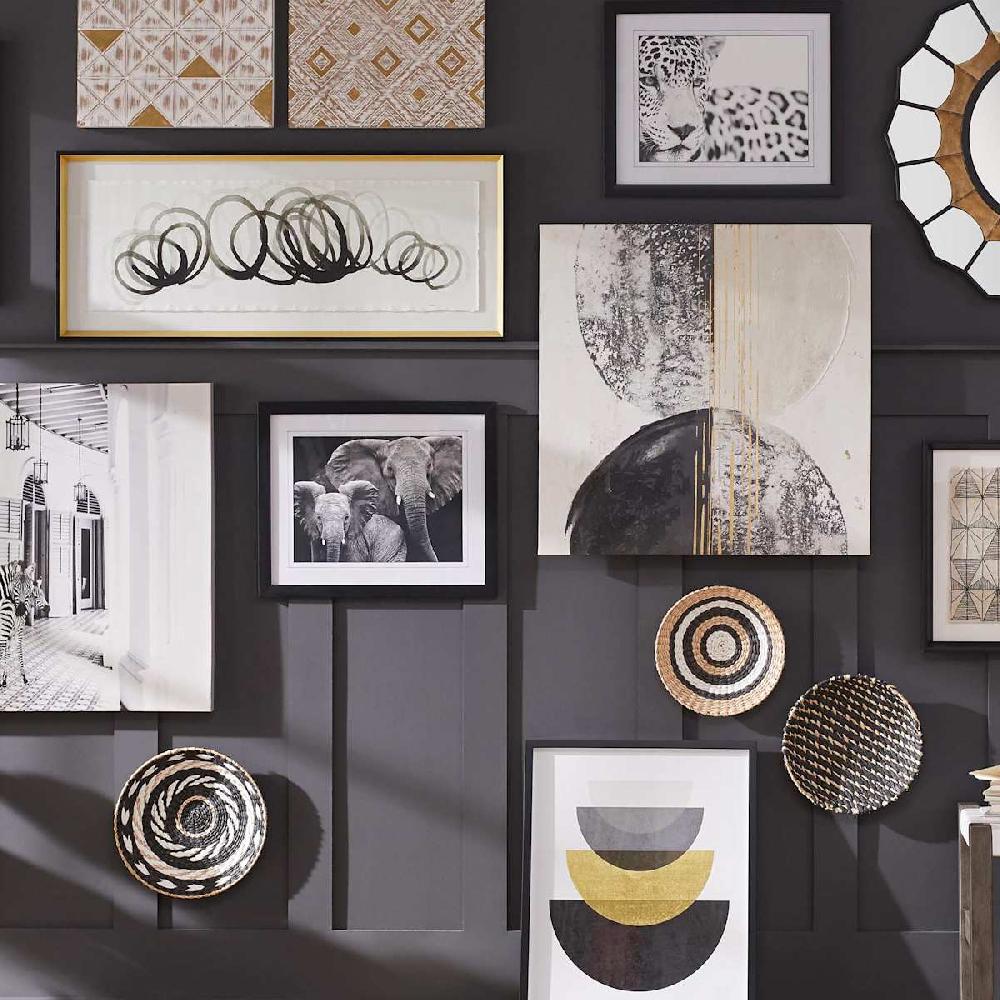 At Home Handwoven Rattan Decorative Round Wall Basket 13"