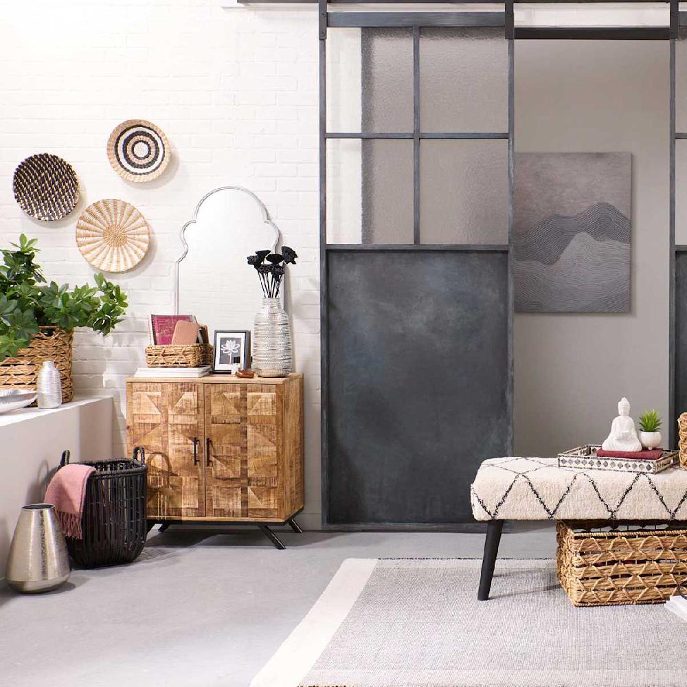 At Home Handwoven Rattan Decorative Round Wall Basket 13"