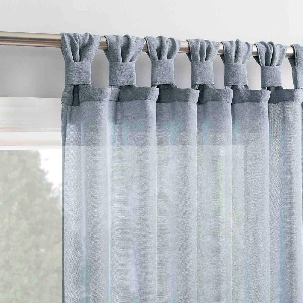 At Home Harrison Denim Sheer Tab Loop Single Curtain Panel 84"