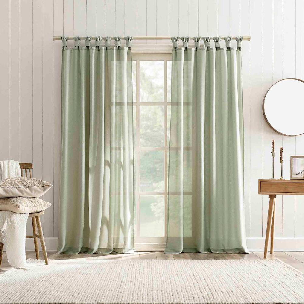 At Home Harrison Sage Sheer Tab Loop Curtain Panel 84"