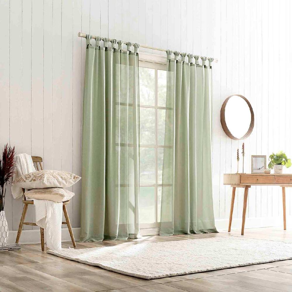 At Home Harrison Sage Sheer Tab Loop Curtain Panel 84"