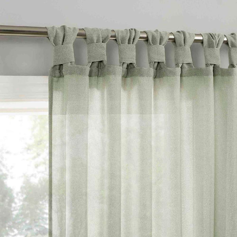 At Home Harrison Sage Sheer Tab Loop Curtain Panel 84"