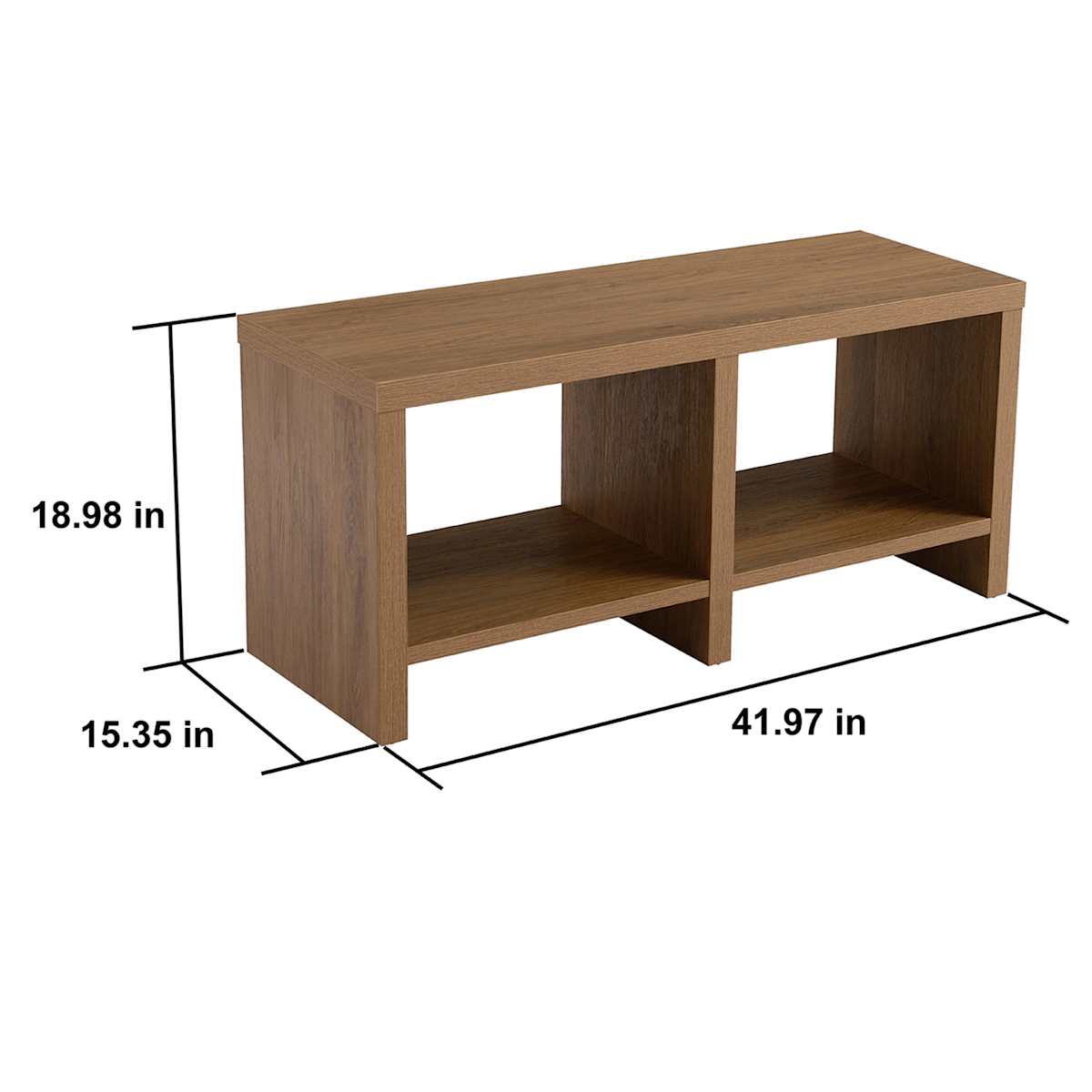 At Home Hazel Cube Storage Bench - Rustic Natural Finish