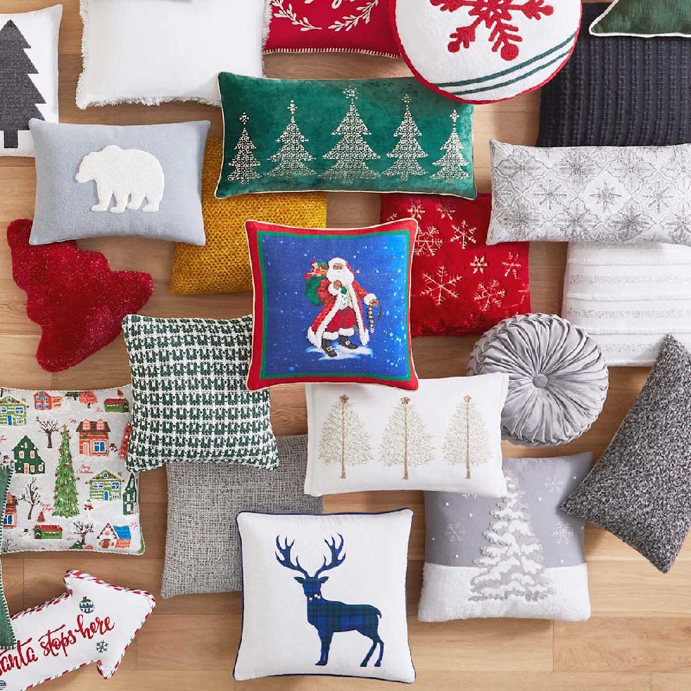 At Home Holan Grey Pleated Velvet Round Throw Pillow 16"