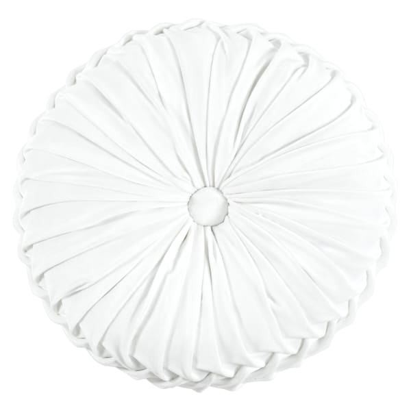 at home Holan White Pleated Velvet Round Throw Pillow 16"