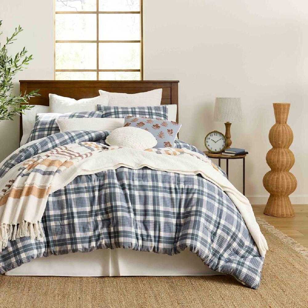 At Home Honeybloom Beige Wood Medium Table Lamp With Striped Shade 24"