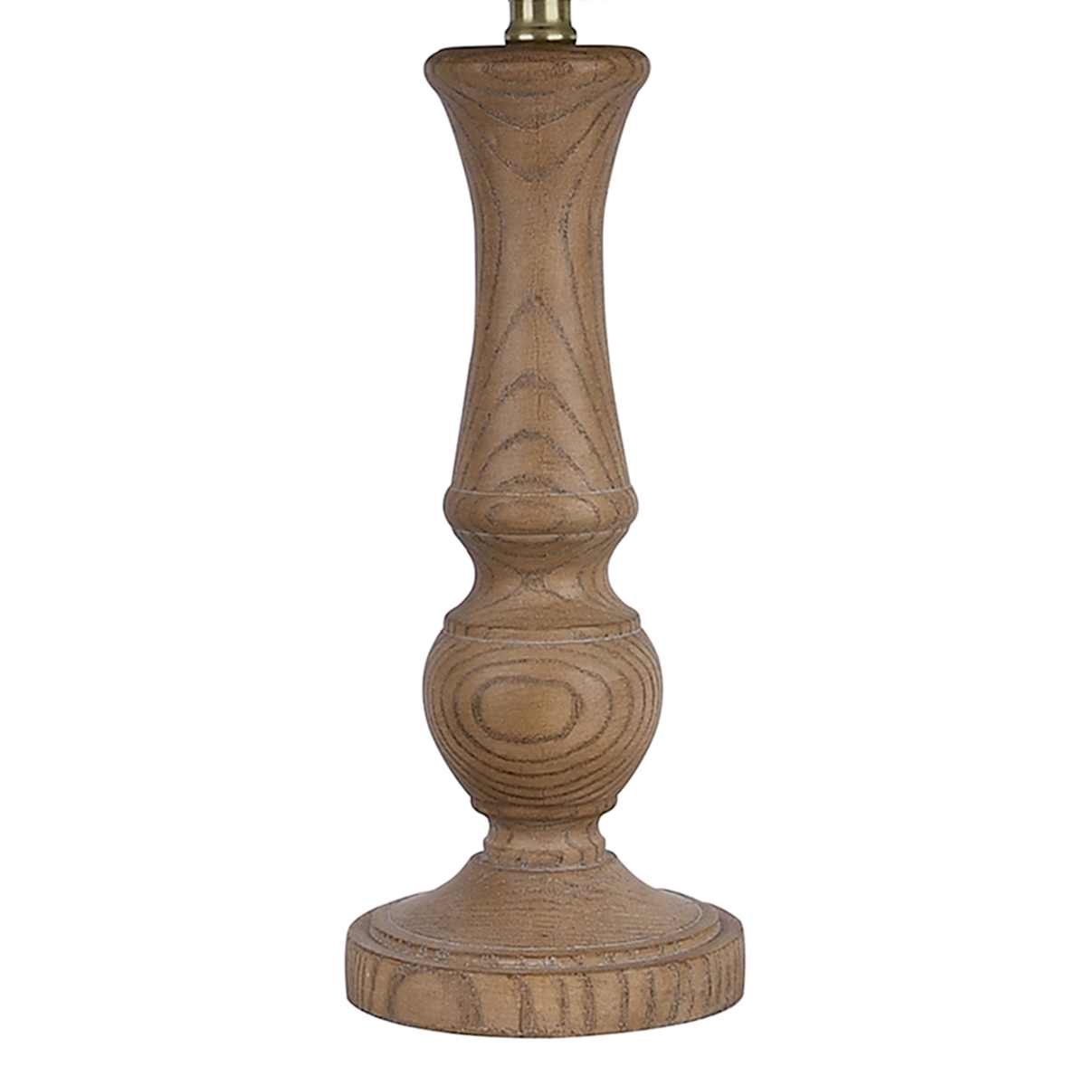 At Home Honeybloom Beige Wood Medium Table Lamp With Striped Shade 24"