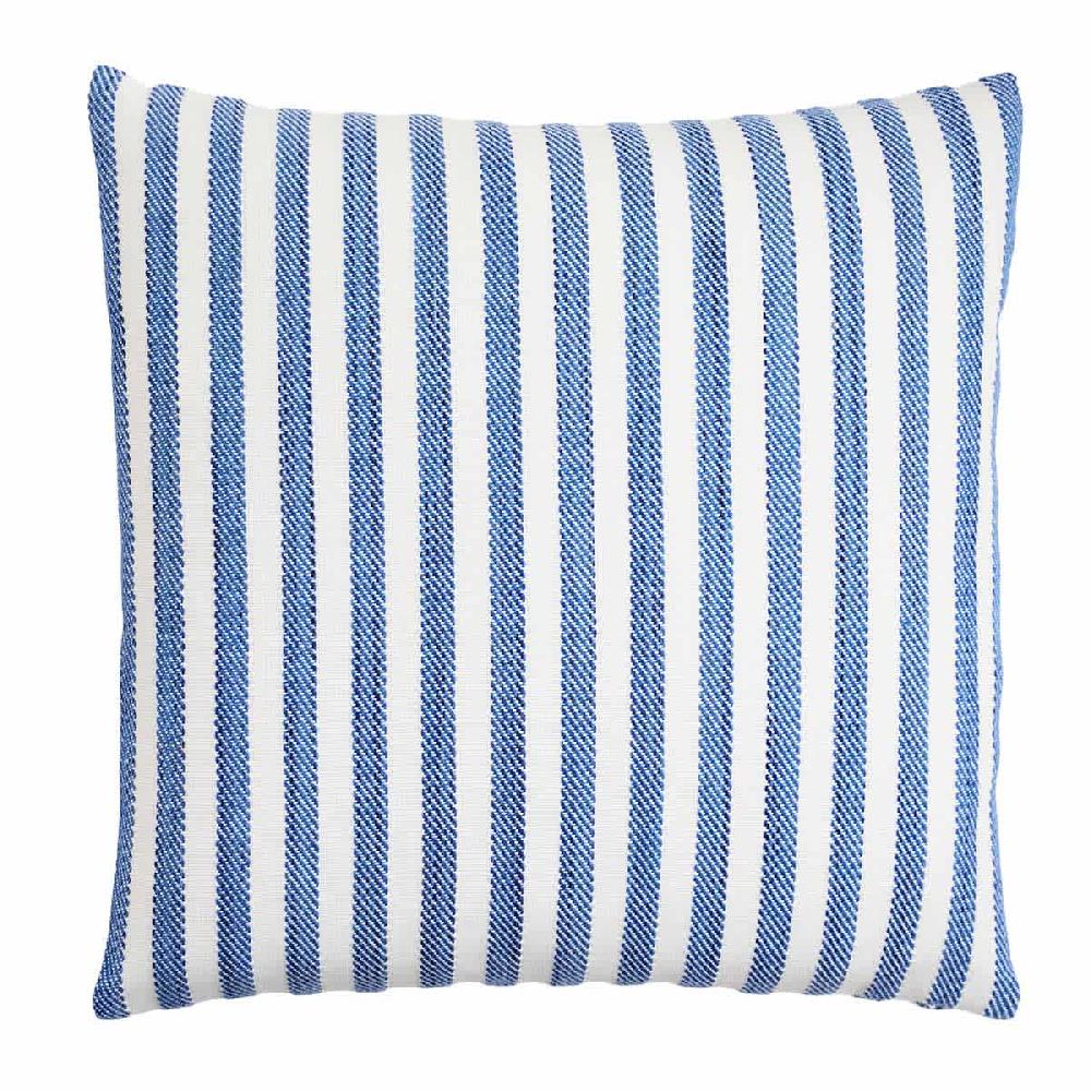 At Home Honeybloom Dark Blue Rope Stripe Woven Outdoor Throw Pillow 18"