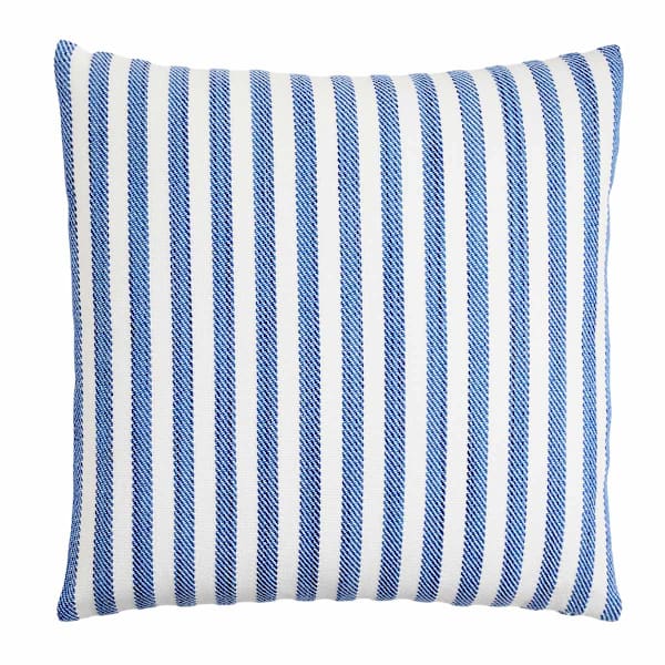 at home Honeybloom Dark Blue Rope Stripe Woven Outdoor Throw Pillow 18"