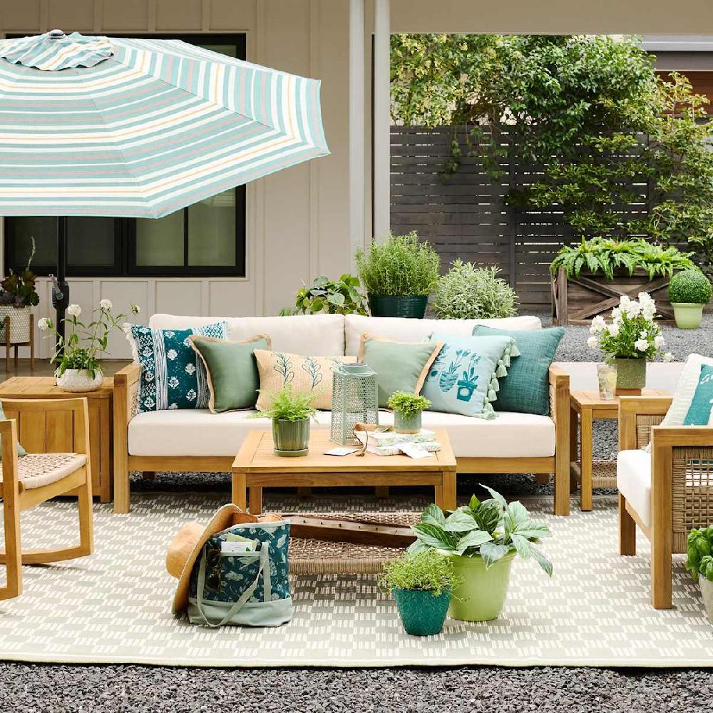 At Home Honeybloom Dark Green Solid Woven Outdoor Throw Pillow 18"