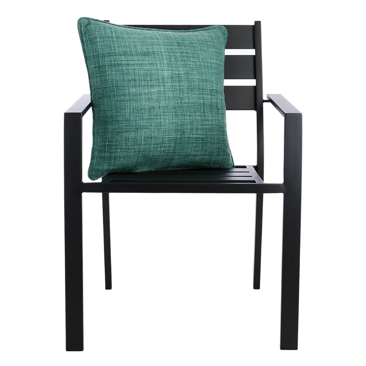 At Home Honeybloom Dark Green Solid Woven Outdoor Throw Pillow 18"