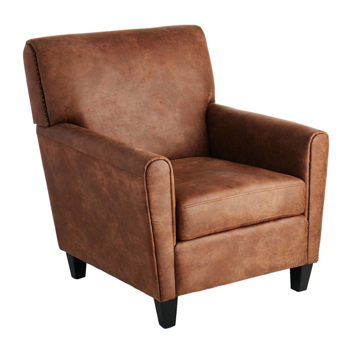 At Home Honeybloom Dylan Faux Leather Accent Chair Brown