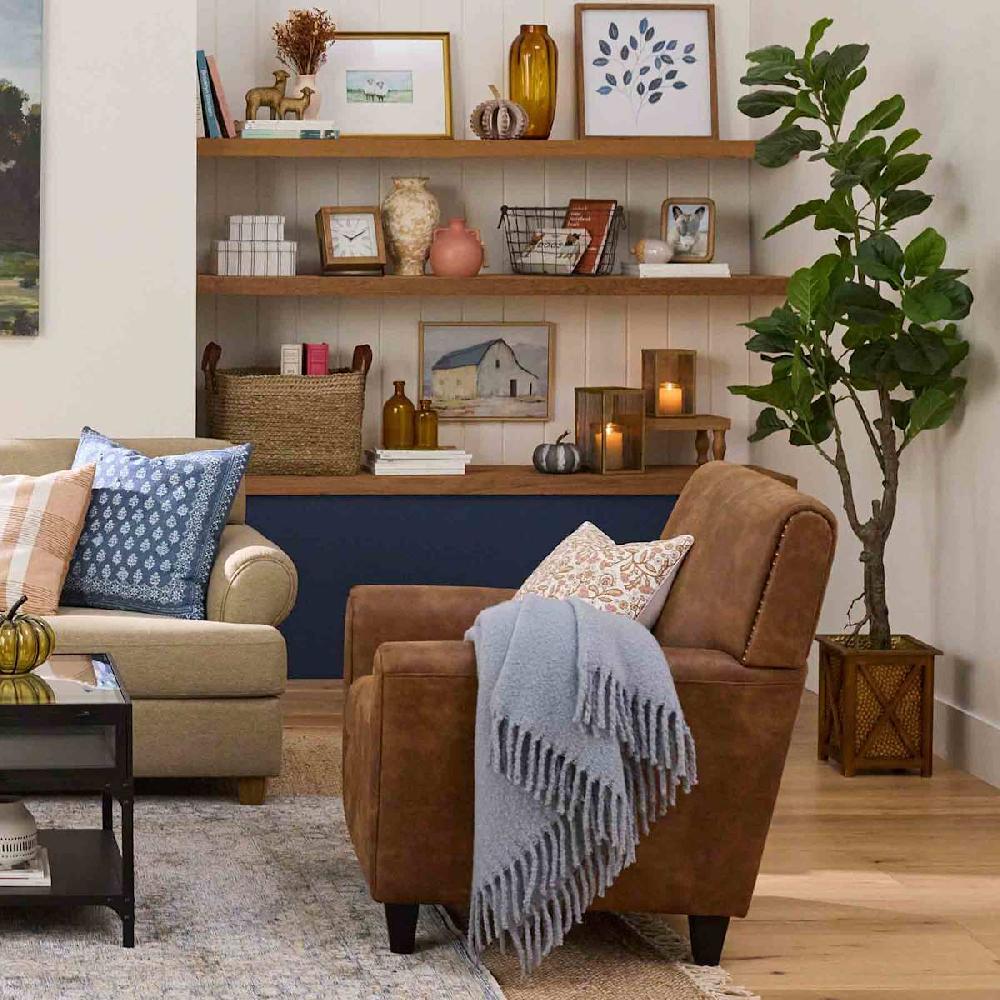 At Home Honeybloom Dylan Faux Leather Accent Chair Brown